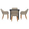 vidaXL Dining Set Light grey Poly rattan