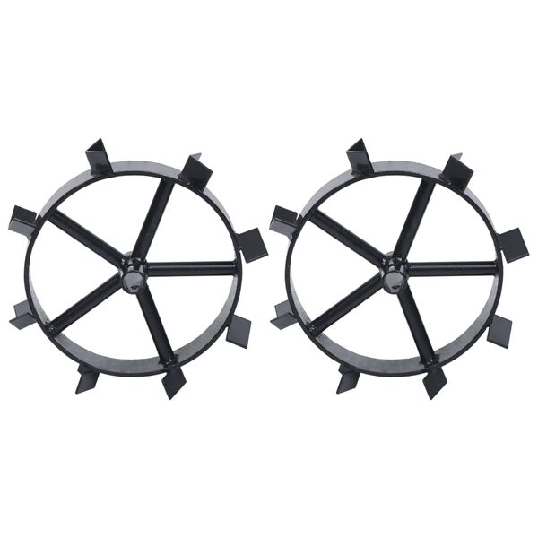 vidaXL Metal Wheels for 6.5 HP Petrol Tiller 2 pcs