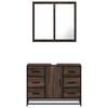 vidaXL 2 Piece Bathroom Furniture Set Brown Oak Engineered Wood