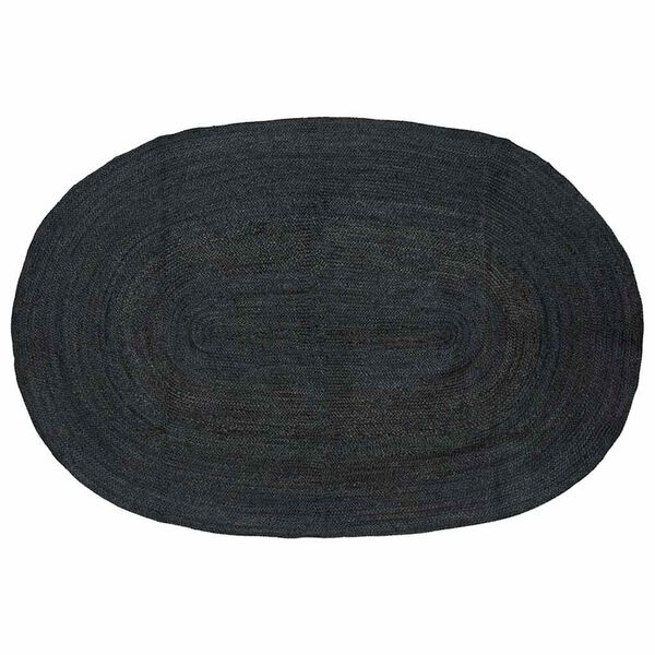 vidaXL Area Rugs Oval Black 152 x 245 cm Jute
