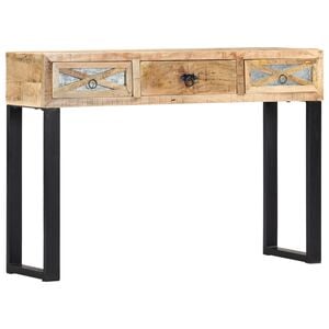 vidaXL Console Table | Natural and Black | Solid mango wood | Medium | Durable