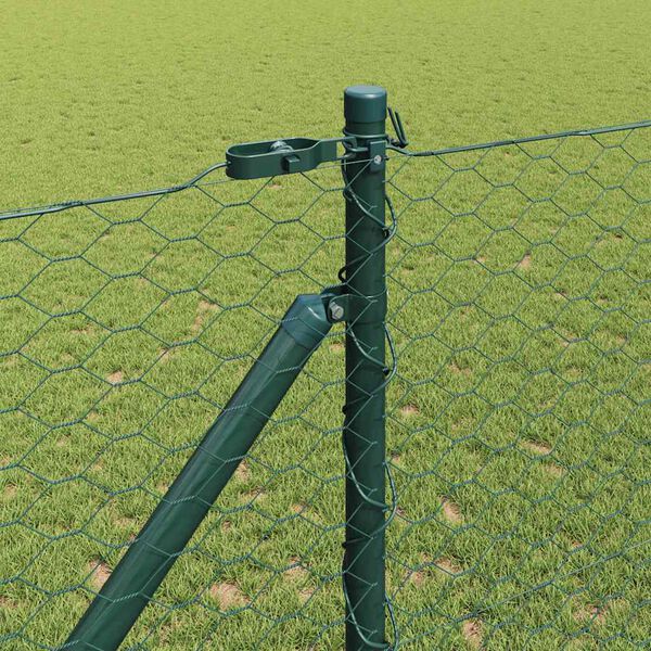 vidaXL Fence Post Green 100 x 1.4 m (36 mm mesh) Steel and PVC