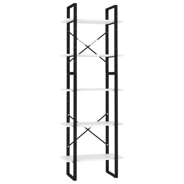 vidaXL 5-Tier Book Cabinet White 60x30x175 cm Engineered Wood