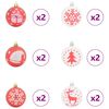vidaXL Christmas Bauble Set 40 pcs Red and White Plastic