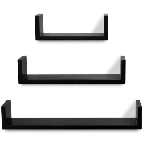 vidaXL Wall Shelves 6 pcs Black
