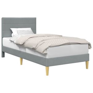 vidaXL Bed Frame with Headboard Light Grey 90 x 190 cm Fabric