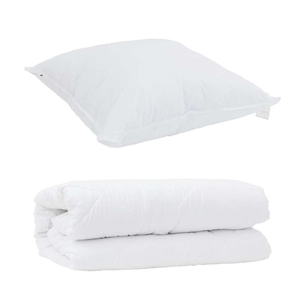 vidaXL Duvet Set with Pillow 2 pcs White Microfibre