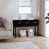 vidaXL Console Table Black 114x40x75 cm Solid Wood Pine