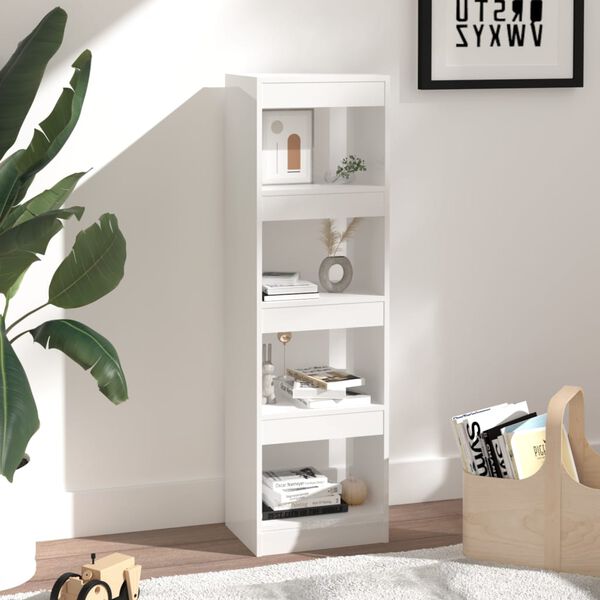 vidaXL Book Cabinet/Room Divider High Gloss White 40x30x135 cm