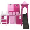 vidaXL Kids'Loft Bed Frame White and Pink 100 x 200 cm Metal