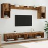 vidaXL TV Wall Units with LED with LED 6 pcs Old Wood Engineered Wood