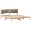 vidaXL Bed Frame with Headboard Taupe 200 x 200 cm Solid Pine Wood