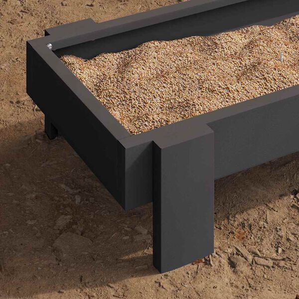 vidaXL Chicken Feeding Trough Black 80 x 28 x 13.5 cm