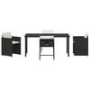 vidaXL Garden Dining Set with Cushion 5 pcs Black Poly Rattan
