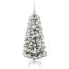 vidaXL Artificial Hinged Christmas Tree Green and White 120 cm