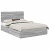 vidaXL Storage Bed Adjustable Grey Sonoma 140 x 200 cm Engineered Wood