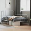 vidaXL Metal Bed Frame without Mattress with Footboard White 107x203cm