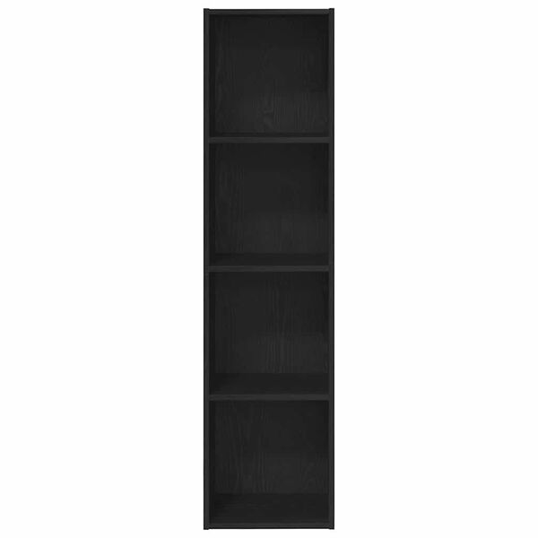 vidaXL Book Cabinet Black Oak 143 x 30 x 36 cm Engineered Wood