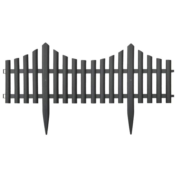 vidaXL Lawn Edgings 17 pcs Anthracite 10 m PP