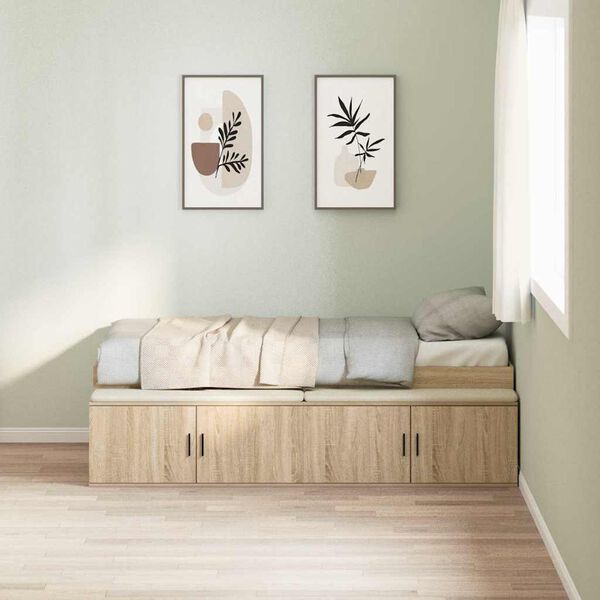 vidaXL Bed Frame with Drawer Sonoma Oak 100 x 200 cm Engineered Wood