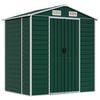 vidaXL Garden Shed | Green | Galvanised Steel | 191 x 130 x 198 cm | Garden Shed