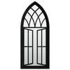 vidaXL Garden Mirror | Black | Iron, Glass | 70x30 cm | Decorative Inlays