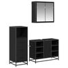 vidaXL Bathroom Furniture Set 3 pcs Black Oak Engineered Wood
