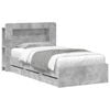 vidaXL Bed Frame with Storage and Headboard Concrete Grey 90 x 190 cm