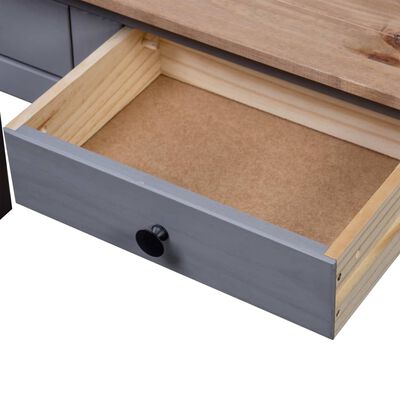 vidaXL Console Table Grey 110x40x72 cm Solid Pine Wood Panama Range