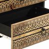 vidaXL Bed Cabinet Black 50x33x62 cm Solid Rough Wood Mango