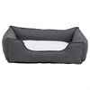 vidaXL Dog Bed Grey and White 65x50x20 cm Linen Look Fleece