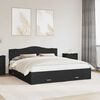 vidaXL Bed Frame with Headboard Black 200 x 200 cm Engineered Wood