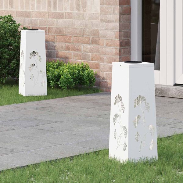 vidaXL Solar LED Pathway Light 2 pcs White Cold Rolled Steel