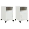 vidaXL Bedside Cabinets 2 pcs White 36x39x59 cm Steel