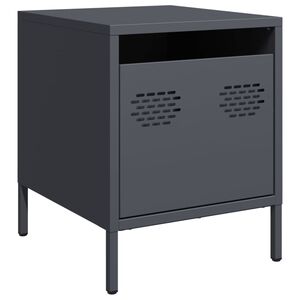 vidaXL Bedside Cabinet Anthracite 35x39x43.5 cm Steel