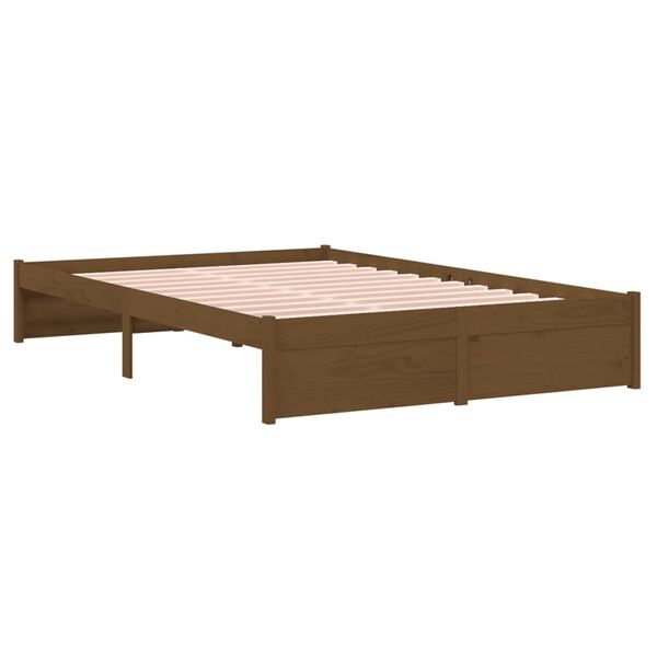 vidaXL Bed Frame without Mattress Honey Brown Solid Wood 120x190 cm Small Double