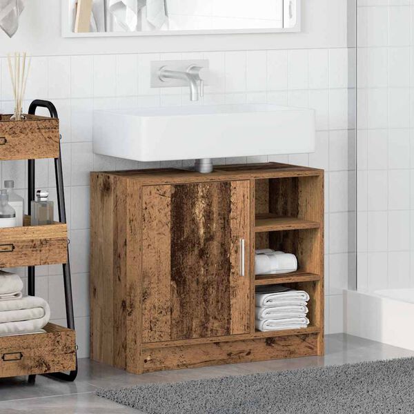vidaXL Bathroom Cabinet Old Wood 63 x 29 x 55 cm Engineered wood