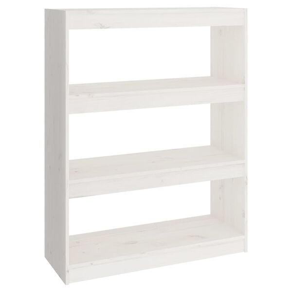 vidaXL Book Cabinet/Room Divider White 80x30x103.5 cm Solid Wood Pine