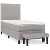 vidaXL Box Spring Bed with Mattress Light Grey 80x200 cm Fabric