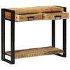 vidaXL Console Table with Shelf Brown 90 x 33 x 75 cm Solid Mango Wood