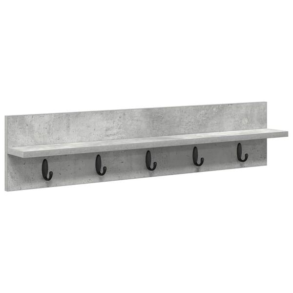 vidaXL Wall-Mounted Coat Rack Concrete Grey 80 x 10.5 x 18 cm