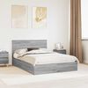vidaXL Storage Bed Grey Sonoma 135 x 190 cm Engineered Wood