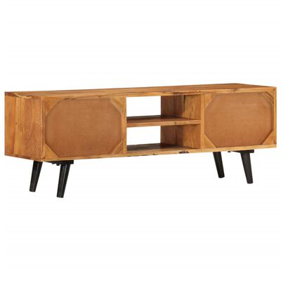 vidaXL TV Cabinet with Doors 112x30x40 cm Solid Wood Acacia and Metal