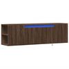 vidaXL TV Wall Cabinet with LED Lights Brown Oak 135x31x39.5 cm