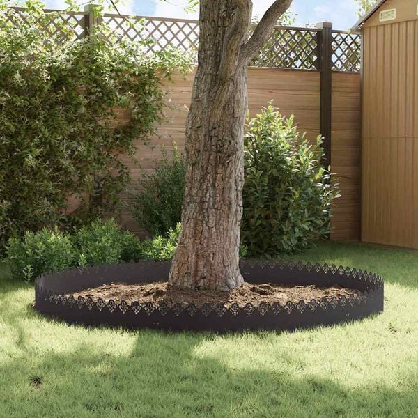 vidaXL Lawn Edgings 10 pcs Black 103 x 0.05 x 22 cm Steel