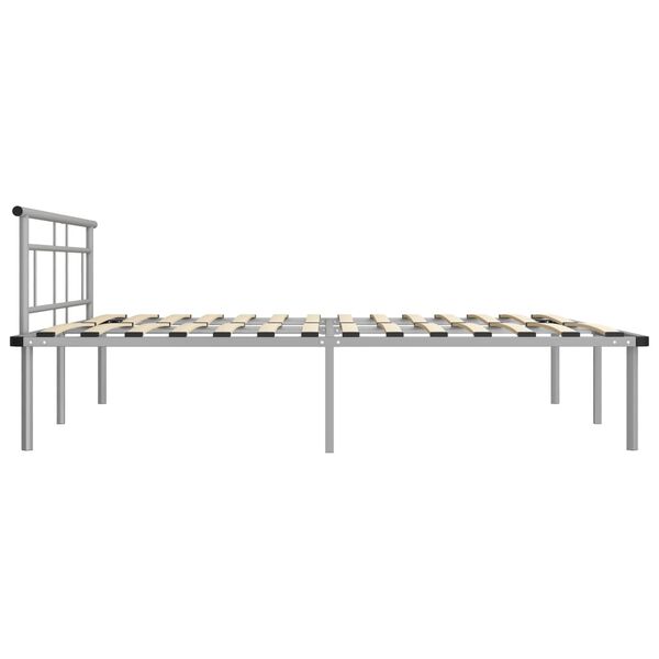 vidaXL Bed Frame without Mattress Grey Metal 200x200cm