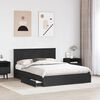 vidaXL Storage Bed with Headboard Black 150 x 200 cm Engineered Wood