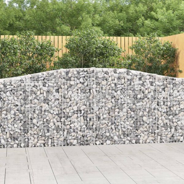 vidaXL Arched Gabion Baskets 20 pcs 400x30x100/120 cm Galvanised Iron