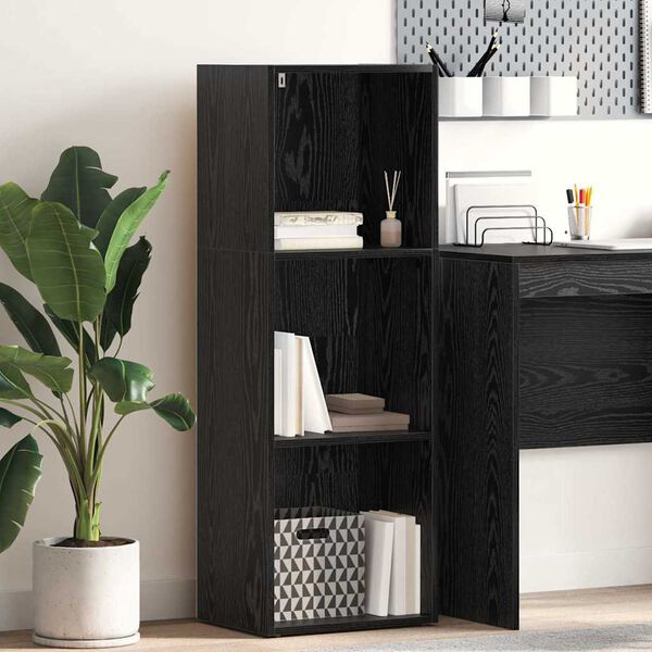 vidaXL Bookshelf Black Oak 40 x 30 x 114 cm Engineered Wood