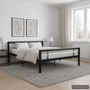 vidaXL Bed Frame without Mattress Black and White Metal 120x200 cm